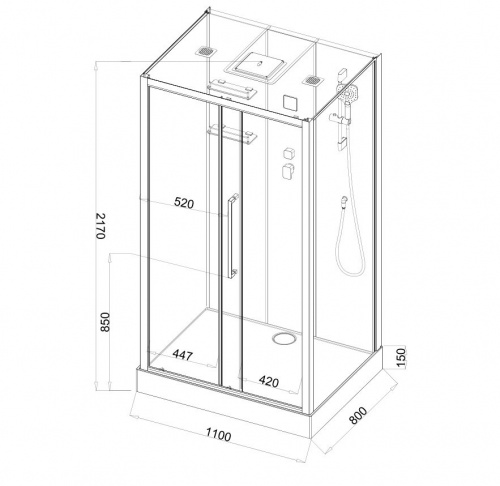Душевая кабина Acquazzone Melissa 110 фото 3