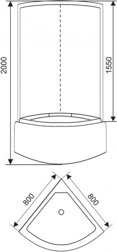 Душевой уголок Arcus AS-302-8 (80*80*200) фото 2
