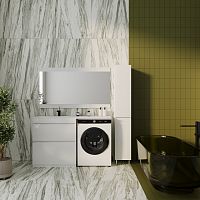 Тумба напольная STYLE LINE "Даллас 140", 2 ящика, Люкс белая, PLUS с раковиной ESTETUS Даллас 1400*482 левый