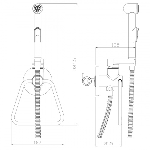 Смеситель гигиенический душ Rossinka X (X25-55) фото 2