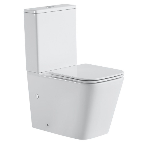 Безободковый унитаз-компакт Black & White W-7703