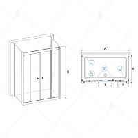 Душевой уголок RGW CL-43 P (CL-10 + 2Z-12) Прозрачное 1600x800