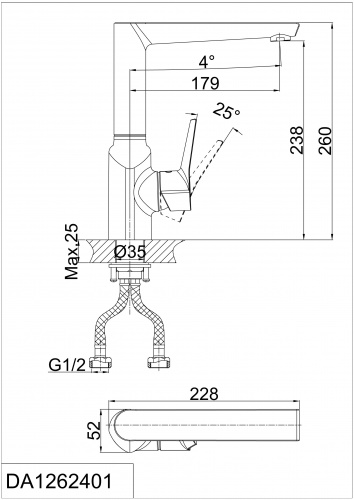 Смеситель для кухни D&K Rhein Mosel (DA1262401) фото 2