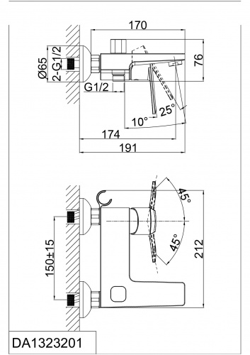 Смеситель для ванны D&K Rhein Lessing (DA1323201) фото 2