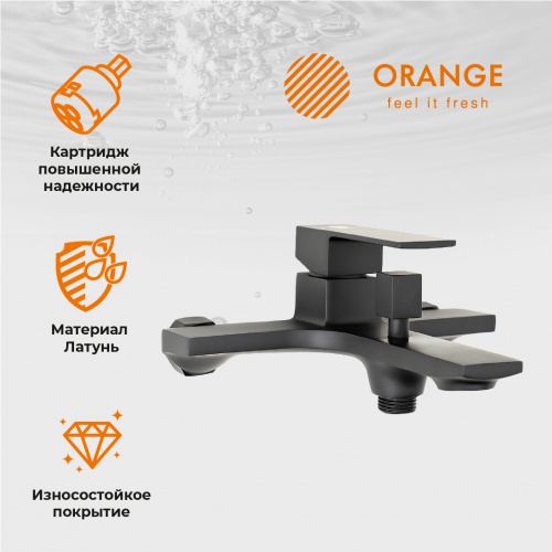 Orange Lutz M04-932b душевая система смеситель с изливом, черный фото 11