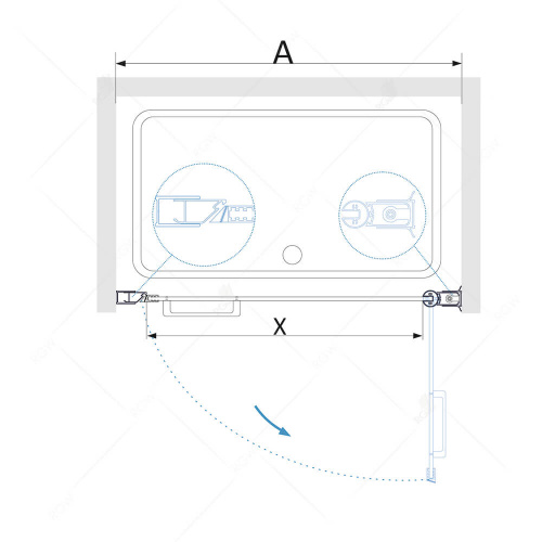 Душевая дверь RGW PA-03 Хром Прозрачное 800 фото 3