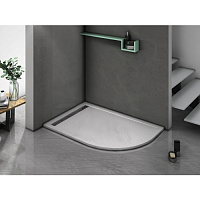 WeltWasser WW TRR 10080 STONE-WT L Белый. Размер 1000х800х30 мм Душевой поддон+СИФОН (2 кор.)
