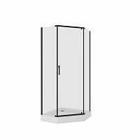 Душевое ограждение Niagara NG-6805-08 BLACK (90*90*190) трапеция, дверь распашная, 1 место