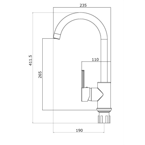 Смеситель для кухни OneLife P04-001w полимерный фото 4