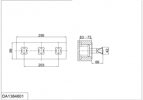 Смеситель для ванны встраиваемый D&K Hessen Grimm (DA1384801) фото 2