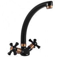 MK320.5/3CMATSM MORAVA - смеситель кухонный, ЦВЕТ ЧЕРНЫЙ МАТОВЫЙ/БРОНЗА RAV Slezak