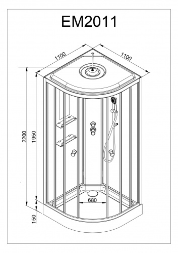 Душевая кабина AvaCan EM2011LED фото 22