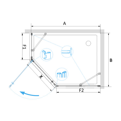 Душевой уголок RGW HO-092L Прозрачное 900x1200 фото 3