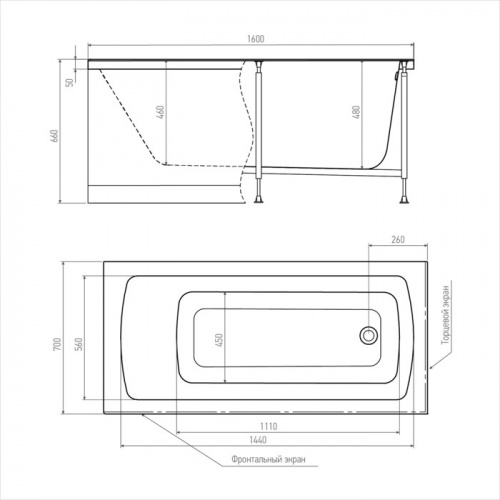 Акриловая ванна Alex Baitler Garda 160х70 пустая фото 5