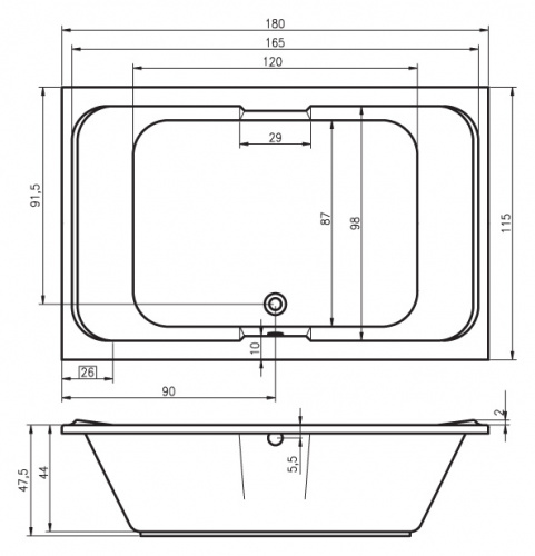 Ванна акриловая Sobek  фото 2