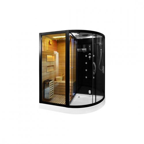 Комбинированная сауна 2в1 Ceruttispa LUGANO Nero-L Black 1800x1100x2230 фото 5