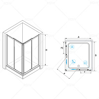 Душевой уголок RGW CL-42 Шиншилла 900x1000
