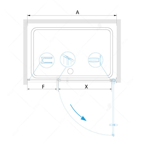 Душевая дверь RGW HO-012B Прозрачное 900 фото 4