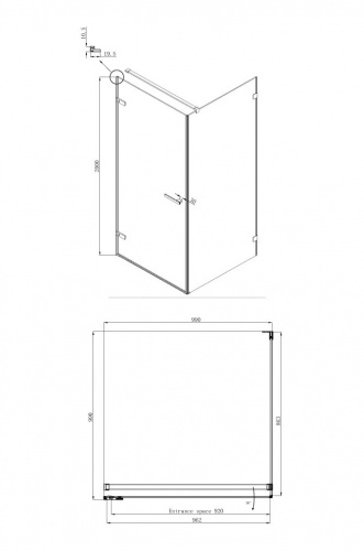 Душевое ограждение Ambassador Abner 10011102L (1000x1000x2000), 1 место фото 10