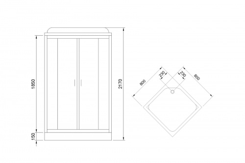 Душевая кабина Royal Bath  RB 80HP1-M (матовое) фото 3