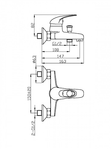 Смеситель для ванны/душа Agger Move A0610000 фото 3