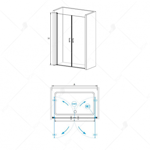 Душевая дверь RGW LE-06 Прозрачное 800