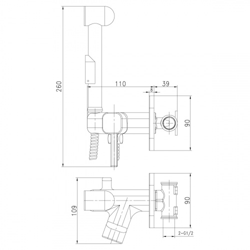 Смеситель гигиенический душ Lemark Solo (LM7165C) фото 3