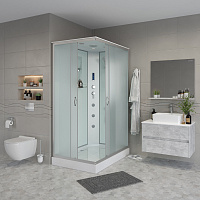 Душевая кабина Niagara NG-43085-14QF (1000х800х2150) низкий поддон(13см) стекло МАТОВОЕ 3 места