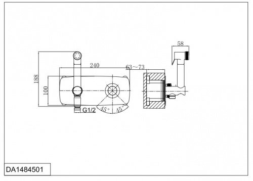 Смеситель с гигиеническим душем D&K Bayern.Alfeld (DA1484501) фото 2