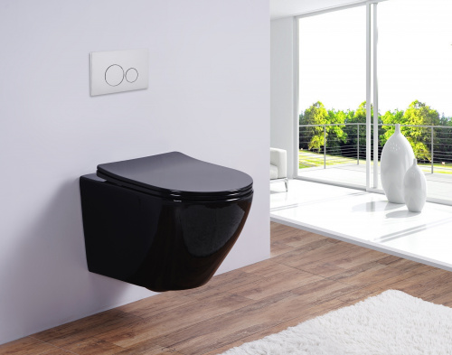 Унитаз подвесной Esbano AZALEA (Black). Размер: 480x365x360.