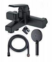 OneLife P02-300b полимерный смеситель для ванны с душ.набором, черный