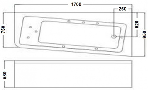 Акриловая ванна WeltWasser WW HB FLEESEN 170/95 WT 170*95*58 фото 2