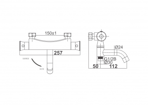 Смеситель для ванны D&K Bayern Potsdam (DA2113201) фото 2