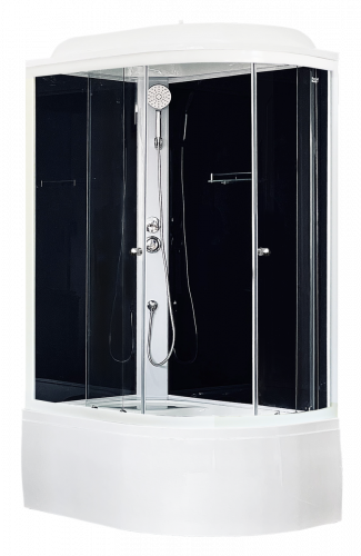 Душевая кабина Royal Bath  RB 8120BK5-BТ (черное/прозрачное) левая