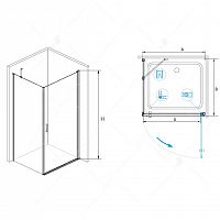 Душевой уголок RGW LE-34 (LE-03 + Z-14) Прозрачное 700x1200