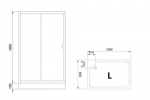 Душевой угол Royal Bath RB 8120HP-C (матовое) левый фото 2