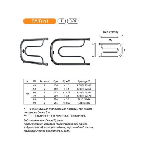 Водяной полотенцесушитель Серия ПЛ Тип 1П фото 4