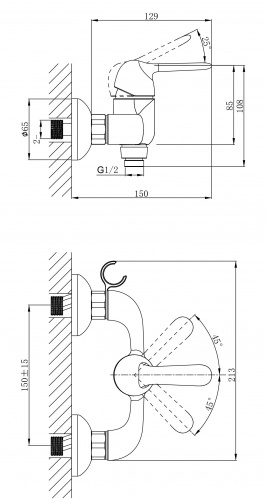 Смеситель для душа D&K Rhein Ambrosius (DA1343101) фото 2