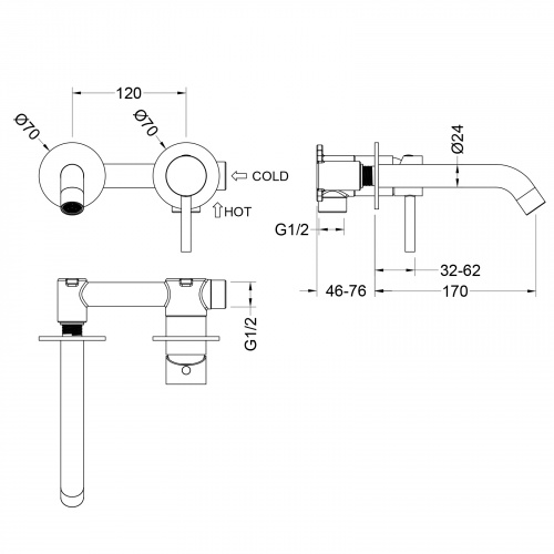 Смеситель для раковины встроенный Timo Saona 2372/16SM белый матовый фото 4