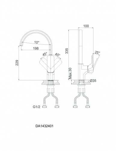 Смеситель для кухни D&K Berlin Freie (DA1432401) фото 2