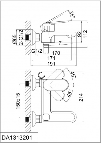 Смеситель для ванны D&K Rhein Speyer (DA1313201) фото 7