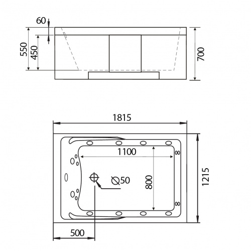 Акриловая ванна Gemy G9061 B R фото 5