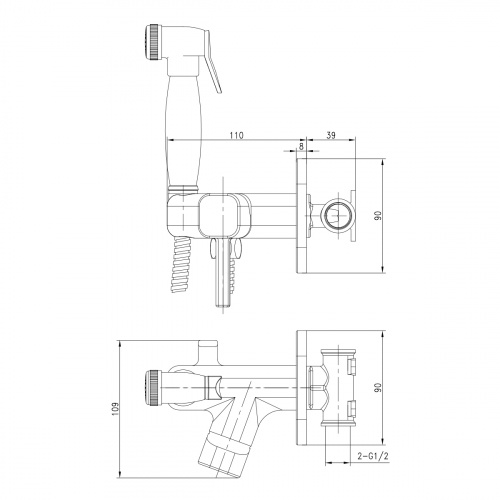 Смеситель Lemark Solo с гигиеническим душем (LM7165G) фото 4