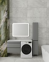 Тумба подвесная STYLE LINE "Даллас 130" Люкс Плюс серая с раковиной ESTETUS Даллас 1300*480 левый