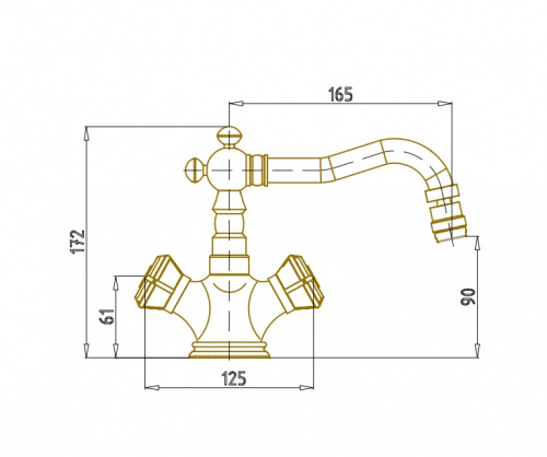 Смеситель на биде двуручный Bronze de Luxe ROYAL (10217/1) фото 2