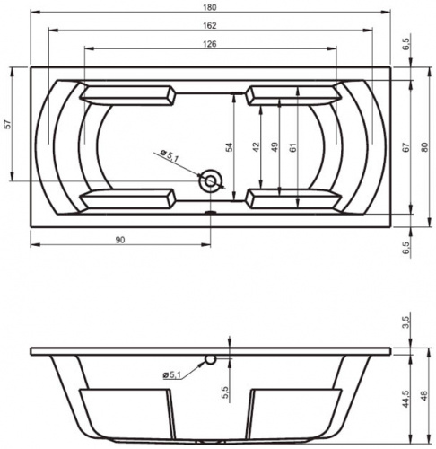 Ванна акриловая Livorno 180  фото 2