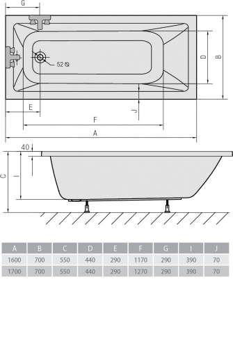 Акриловая ванна ALPEN Noemi 160 фото 3