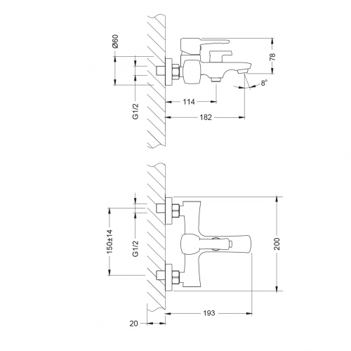 Смеситель для ванны Lemark Evitta (LM0514C) фото 4