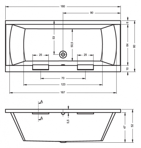 Ванна акриловая Modena 180 фото 2