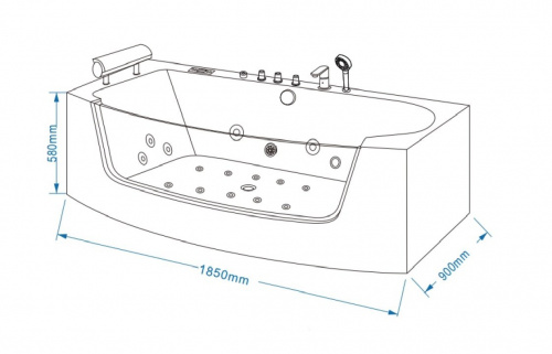 Ванна гидромассажная Grossman  GR-18590 (90x185x58) GROSSMAN 1 место фото 8